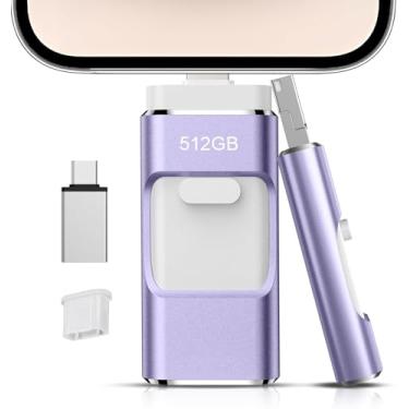 Imagem de Flash Drive de 512 GB [sem necessidade de aplicativo] destinado a celular, tablet, Android e computação