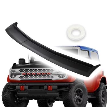 Imagem de AutoHornix Defletor de capô compatível com Ford Bronco 2021-2025 protetor de capô de 4 portas e 2 portas, forma de três estágios, armadura de trilha, texturizada, preto, protetor de insetos, à prova