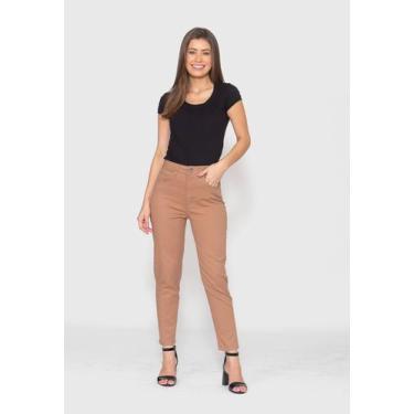 Imagem de Calça Skinny em Sarja 7873 Caqui Bella Canvas - Cintura Alta, Bege, 40