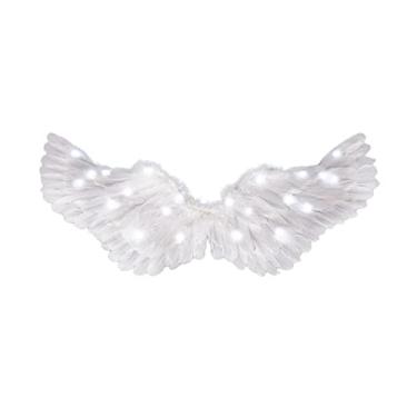 Imagem de Generic Traje de Penas Brancas Artesanais Com Asas de Cupido Brilhantes LED para Baile de Máscaras de Férias (Genericphzxbqocwi-5)