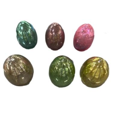 Imagem de Sotiff 6 peças de ovos de páscoa de vidro 8 x 6 cm decorações de páscoa arte de vidro estatueta de centro de mesa colecionável festa presente primavera casa mesa decoração (cor pastel)