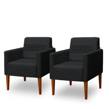 Imagem de Conjunto 02 Poltronas Decorativa 01 Lugar Aila - Due Decor, Linho Prim