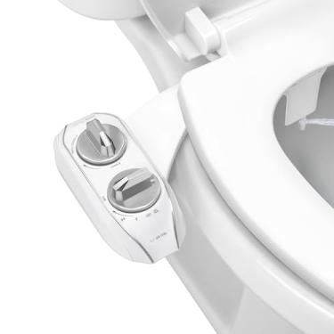 Imagem de LUXE Bidet NEO 120 Plus - Acessório de bidê patenteado para assento de vaso sanitário, dobradiças inovadoras para limpar, fácil instalação deslizante, autolimpeza avançada de 360°, bocal único,
