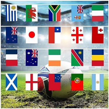 Imagem de YOFANUP Bandeiras femininas para decoração da Copa do Mundo de 2023, decorações de festa de futebol, 32 equipes de decoração de corda de bandeira para festa, jardim familiar, bar, restaurante, classe