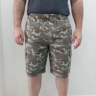 Imagem de Bermuda Sarja Camuflada Verde Cargo California Prime Ref 858-Masculino