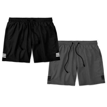 Imagem de Kit 2 Bermudas Masculina Shorts Água Tactel Com Listras-Masculino
