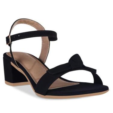 Imagem de Sandalia Feminina Salto Baixo Bloco Grosso Casual Confortavel Moda Fiv