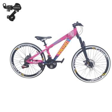 Imagem de Bicicleta 26 VikingX T25 21v Freeride Cambio Traseiro Shimano Freio Disco Pneu faixa Branca1.50-Unissex