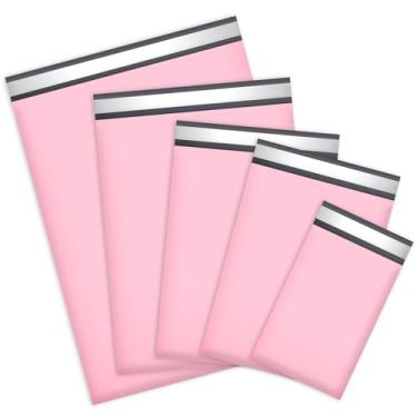 Imagem de UCGOU Pacote com 60 pacotes de tamanhos variados de poliéster rosa claro, 15 x 23 cm, 25 x 30 cm, 25 x 33 cm, 30 x 30 cm, 30 x 48 cm, 12 peças de cada bolsa, tamanho sortido para pequenas empresas