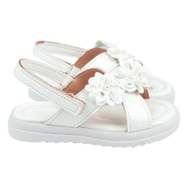 Imagem de Sandália Feminina Infantil leve e confortável, moda Verão com Flores -