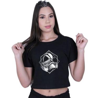 Imagem de Blusinha Cropped Algodão Astronauta Nasa, Preto, P