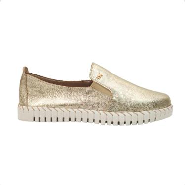 Imagem de Tênis Slip On Couro Celeste Dayane Magalhães Dourado-Feminino