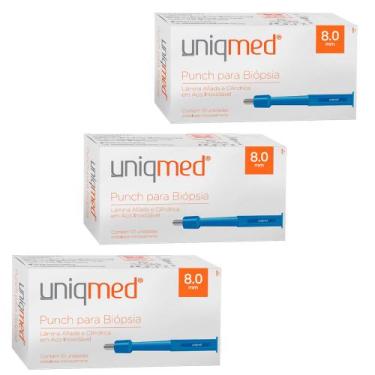 Imagem de Punch para biópsia 8,0mm kit 3cx uniqmed tamanho:8,0mm, 8,0MM