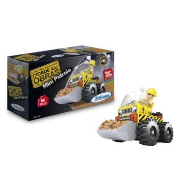 Imagem de Brinquedo Infantil Blocos de montar Cidade em Obras Mini Patrola 60 Pe