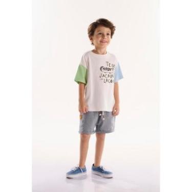 Imagem de Conjunto Infantil para Menino Safari com Camiseta e Short Três e Já-Masculino