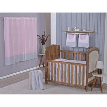 Imagem de Enxoval Bebe Kit Berço Americano Cortina Algodão Menino