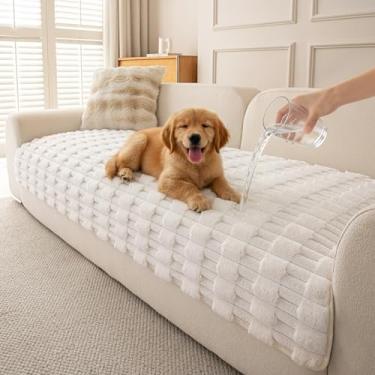 Imagem de MEETSKY Capas de sofá para sofá com 3 almofadas para animais de estimação, à prova d'água, antiderrapante, para sofá, protetor de móveis, tapete de cachorro para sofás, creme, 89 cm x 210 cm