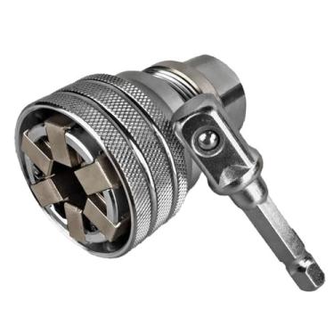 Imagem de Chave catraca universal de 3/20.3 cm, grau profissional para conjuntos de soquetes de 10 a 19 mm, manga para chave de torque de catraca de 3/20.3 cm (1 soquete e 1 adaptador)