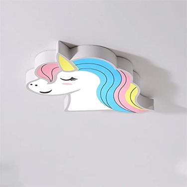 Imagem de Luminária de teto LED para quarto infantil, estilo moderno com animais de desenho animado, luminária de teto embutida para quarto, sala de estar e quarto das crianças (luz de 3 cores, tamanh