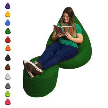 Imagem de Puff Pera Almofadão Com Apoio Para Pés Cheio Enchimento Sala - Mercadã