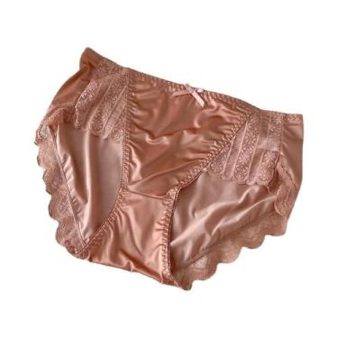 Imagem de Calcinhas Femininas De Cetim Sem Costura Respirável De Cintura Média 2