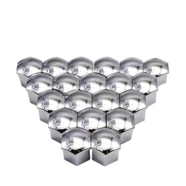 Imagem de Tampas de porca de roda de carro para carro, tampa de parafuso de cubo automático, bordas de parafuso, decoração externa, soquete especial 17 mm (prata)