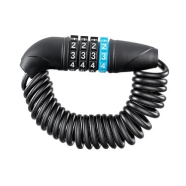 Imagem de Vaveren Cadeado de combinação para capacete de bicicleta, cadeado de arame, antifurto, profissional, para viagens, Preto