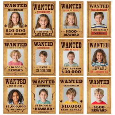 Imagem de 60 peças de recortes ocidentais wanted caubói vaqueira quadro de avisos decoração de papel para foto desejada recortes de sala de aula para meninos meninas sala de aula faça você mesmo artesanato foto