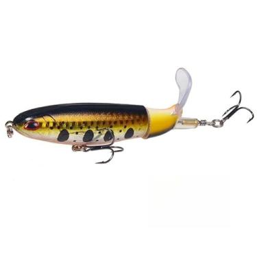 Imagem de Kit 10 Iscas Artificiais com Cauda Rotativa 10cm/14cm – Isca Topwater Macia para Pesca em Água Doce e Salgada(W(1pcs))
