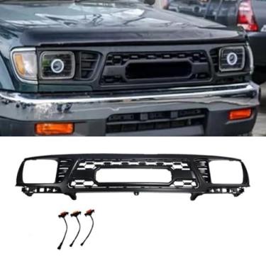 Imagem de Kit de carroceria de grade decorativa para para-choques de carro Grade de para-choque dianteiro compatível com Tacoma 1995-1997 parte externa (com luz)