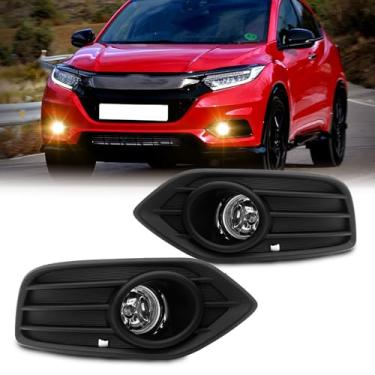 Imagem de WEZEMLIGHT Conjunto de faróis de neblina compatível com Honda HR-V/VEZEL 2019-2022 Interruptor incluído, kit de fiação e luz de halogêneo Número da peça OEM: 71106T7AJ10 HO1038158 71105T7AJ10