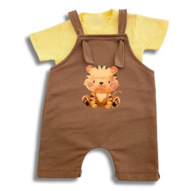 Imagem de Roupa de Bebê Conjunto Jardineira e Camiseta infantil Confortável Meni