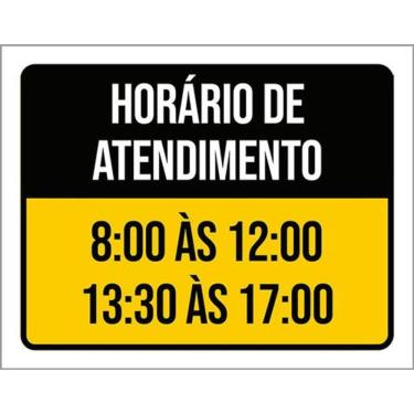Imagem de Kit 3 Placas Horário Atendimento 8H As 12H 13H As 17H
