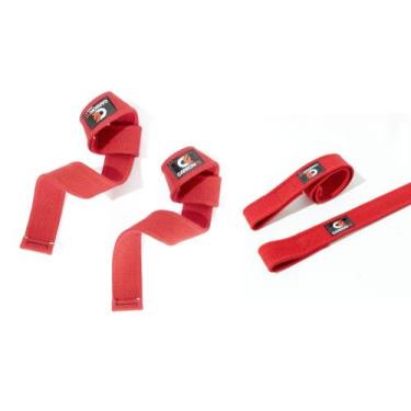 Imagem de Strap fitness academia musculação profissional Carbonfit, Vermelho