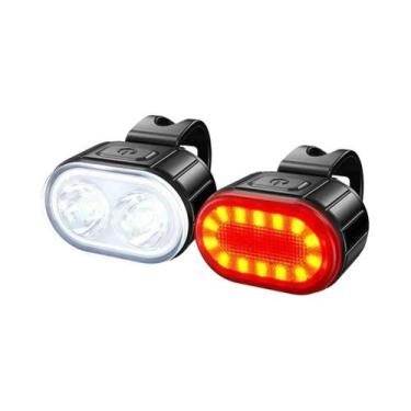 Imagem de Conjunto De Luzes Dianteira E Traseira Para Bicicleta 800LM USB-C Reca