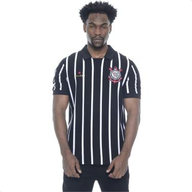Imagem de Camisa Corinthians Japão 2012 Polo Retrô Masculina Listrada-Masculino