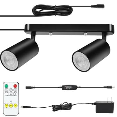 Imagem de Luminárias de pista de iluminação de trilho com cabo de alimentação holofote de parede Cabeças giratórias flexíveis Plugue luzes de teto para armário de cozinha galeria bar sala de estar 10 W 3000 K