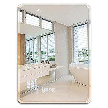 Imagem de Espelho de maquiagem espelho de parede espelho de parede para maquiagem banheiro vaidade retângulo de parede - espelho de maquiagem, espelho de penteadeira, espelhos de decoração de moda para mesa