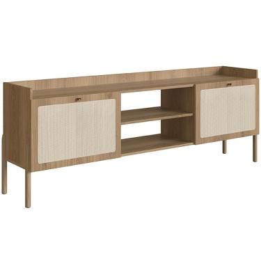 Imagem de Rack Para Sala de Estar TV 65 Pol 183cm Pés Madeira Moss A03 Hanover Roble - Lyam Decor