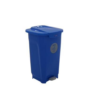 Imagem de Lixeira Tramontina T-Force Coleta Seletiva Papel em Polipropileno Azul 50 L