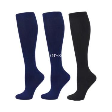 Imagem de Meias De Compressão Unissex, 3 Pares, Circulação Sanguínea, Corrida, A