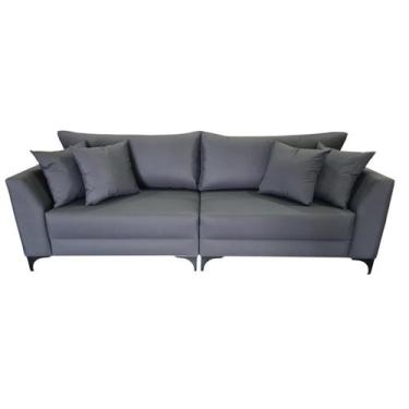 Imagem de Sofá Pierri Bipartido 220cm Tecido Acquablock Pé Aço Preto - 4R Estofa