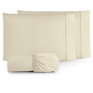 Imagem de Jogo de Lençol Queen 4 Peças Liso 100% Algodão 180 Fios - Yagi Shop, P