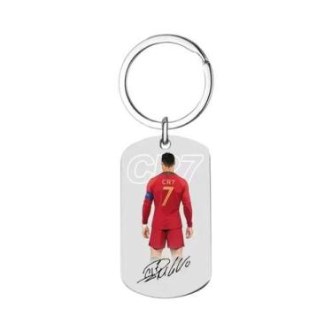 Imagem de Chaveiro De Futebol Masculino CR7 Em Liga De Zinco Com Assinatura Nº7,