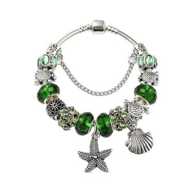 Imagem de Pulseira De Cristal Murano Azul Com Charme De Golfinho Para Mulheres, 