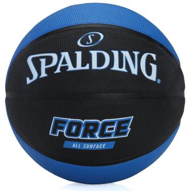Imagem de Bola de Basquete Spalding Force Tam 7 Preta e Azul-Unissex