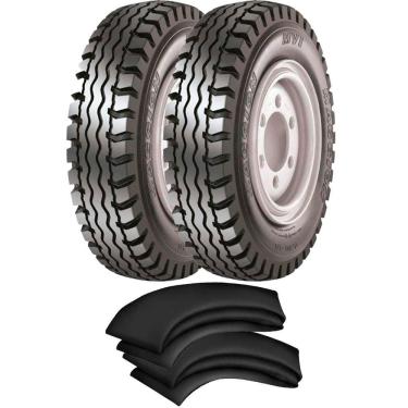 Imagem de Kit 2 Pneus Empilhadeira Burrinha Paleteira 600-9 Mvi 10l Maggion + 2 Camaras