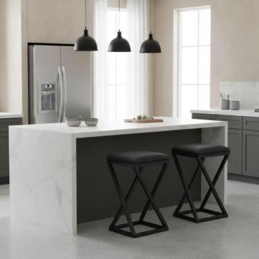 Imagem de Kit 2 Banqueta Baixa Cozinha 50 Cm Balcão Bar Gourmet material sintéti