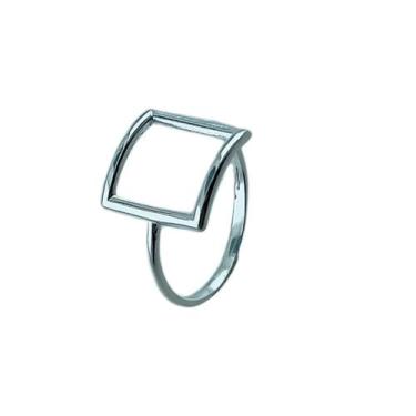 Imagem de Anel em Prata 925 Quadrado Vazado - Design Exclusivo - Justino Ribas, 