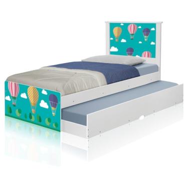 Imagem de Bicama Juvenil Adesivada Balões No Céu Com Colchões